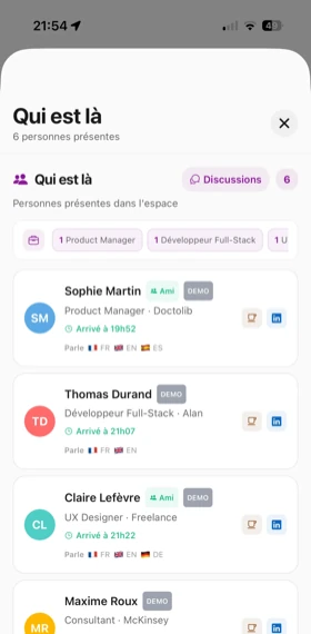 K-work : radar de networking en temps réel